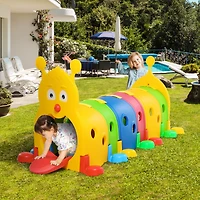 Qaba Toddler Caterpillar Tunnel Climb-n-Crawl Play, 106.75" x 39.75" x 41.25"
