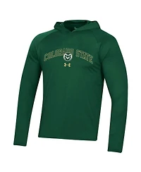 Men's Under Armour Green Colorado State Rams 2023 Sideline Tech Hooded Raglan Long Sleeve T-shirt
