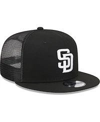 Men's New Era Black San Diego Padres Trucker 9FIFTY Snapback Hat