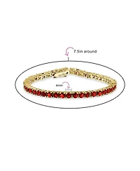 Bling Jewelry Classic 12CTW Prong Basket Set Round Cubic Zirconia Solitaire Cz Tennis Bracelet Gold Plated 7.5 Inch