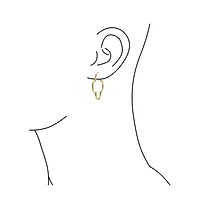 Bling Jewelry Simple Clover Flower Shaped Thin Tube Endless Hoop Earrings Sterling Silver 1.5 Diameter