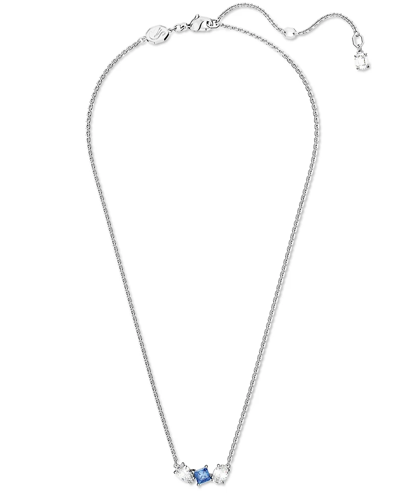 Swarovski Rhodium-Plated Mixed Crystal Pendant Necklace, 15" + 2-3/4" extender
