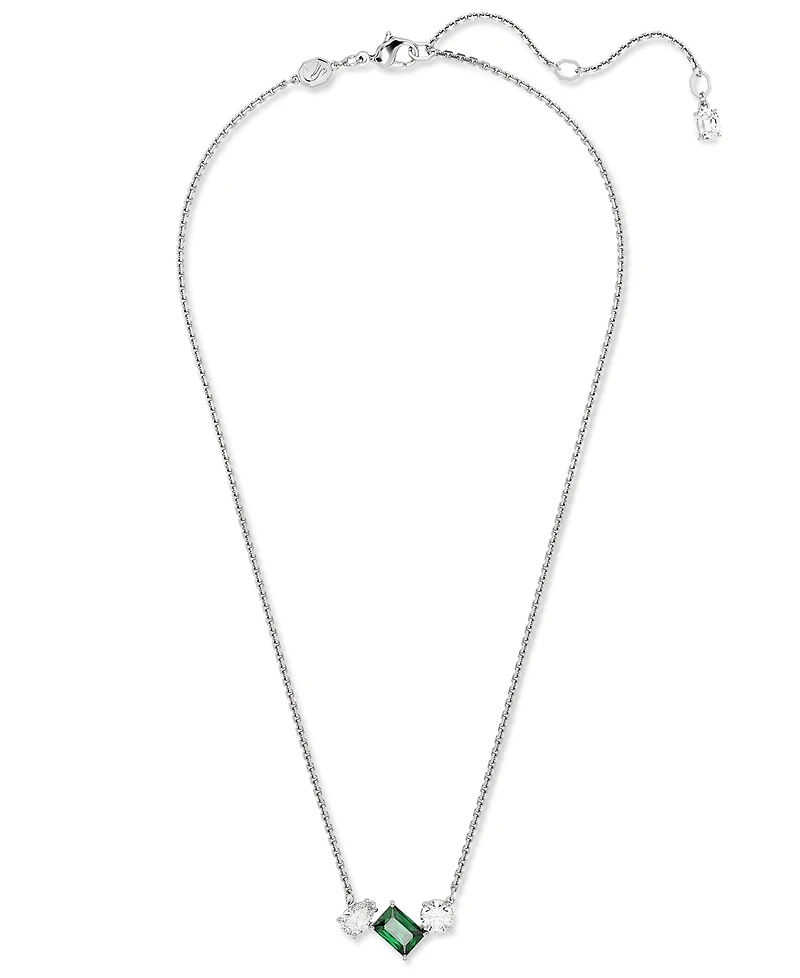 Swarovski Rhodium-Plated Mixed Crystal Pendant Necklace, 15" + 2-3/4" extender
