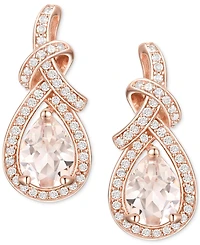 Amethyst (1-1/4 ct. t.w.) & Lab-Grown White Sapphire (1/3 ct. t.w.) Swirl Drop Earrings in 14k Gold-Plated Sterling Silver (Also in Additional Gemston