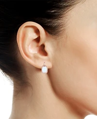 Amethyst (2-1/6 ct. t.w.) & Lab-Grown White Sapphire (1/4 Halo Stud Earrings 14k Gold-Plated Sterling Silver (Also Additional Gemstone
