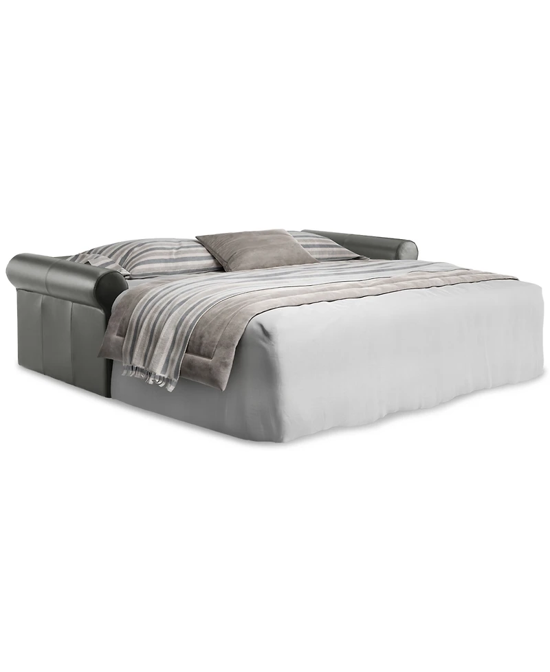 Elsher 85" Leather Sleeper Sofa, Created for Macy's