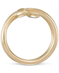 Textured Heart Polished Spiral Bypass Ring in 10k Gold
