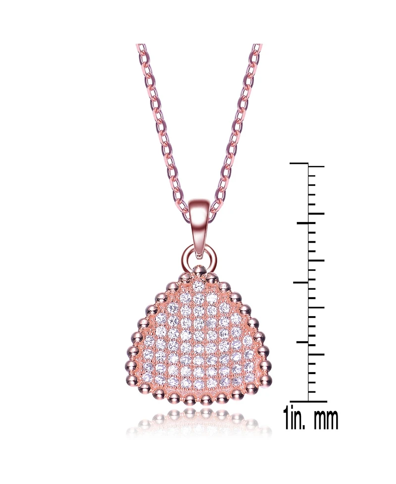 Sterling Silver Cubic Zirconia Triangle Shaped Pendant