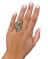 Le Vian Crazy Collection Multi-Gemstone (5-1/3 ct. t.w.) & Diamond (3/8 ct. t.w.) Swirling Cluster Statement Ring in 14k Gold