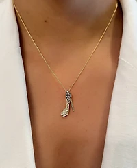 Le Vian Chocolate Diamond & Nude Diamond High Heel Shoe Pendant Necklace (3/8 ct. t.w.) in 14k Gold, 18" + 2" extender