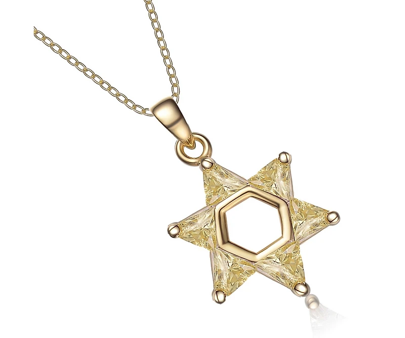 Sterling Silver Cubic Zirconia Small Star of David Necklace