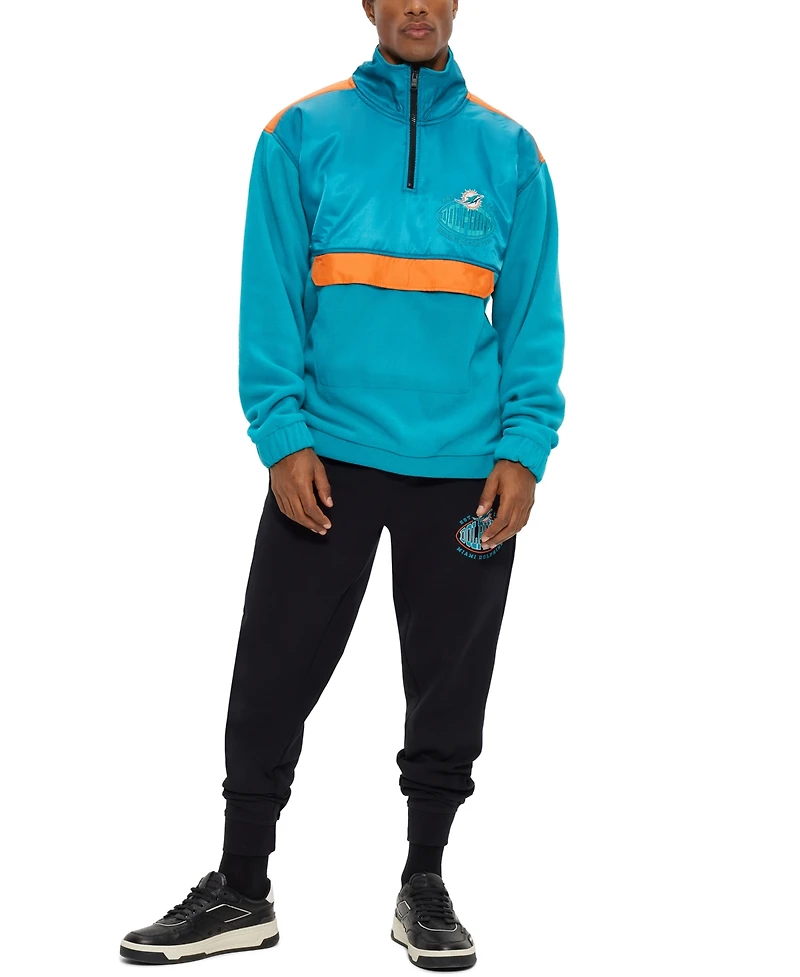 Boss by Hugo Men's x Miami Dolphins Nfl Zip-Neck Sweatshirt