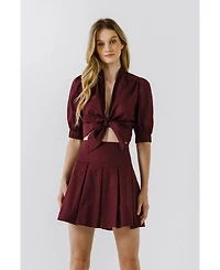 endless rose Women's Tied Front Cropped Top