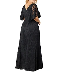 Kiyonna Plus Duchess Lace Evening Gown