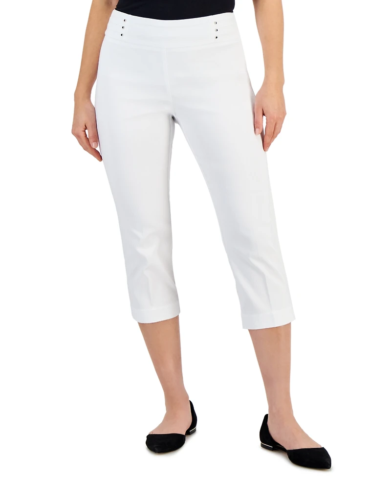 Jm Collection Petite Rivet-Detail Capri Pants