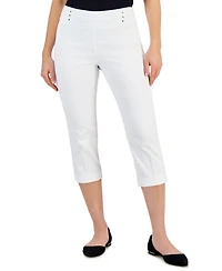 Jm Collection Petite Rivet-Detail Capri Pants