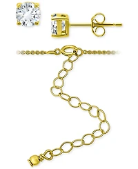 Giani Bernini 2-Pc. Set Cubic Zirconia Circle Pendant Necklace & Stud Earrings, Created for Macy's