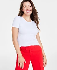 On 34th Women's Ribbed T-Shirt, Created for Macy's