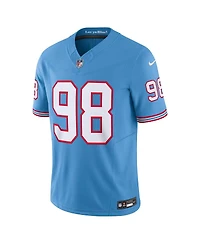 Men's Nike Jeffery Simmons Light Blue Tennessee Titans Oilers Throwback Vapor F.u.s.e. Limited Jersey