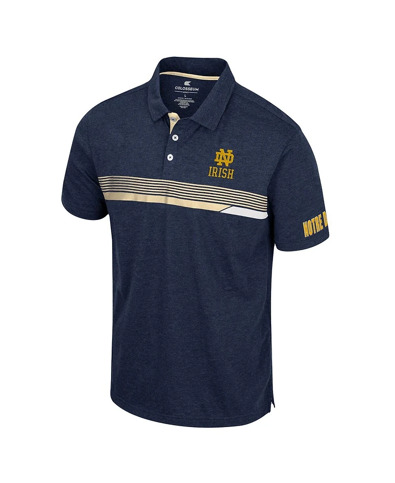Men's Colosseum Navy Notre Dame Fighting Irish No Problemo Polo Shirt