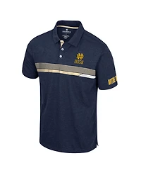 Men's Colosseum Navy Notre Dame Fighting Irish No Problemo Polo Shirt