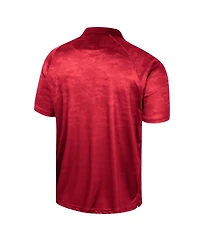 Men's Colosseum Scarlet Nebraska Huskers Honeycomb Raglan Polo Shirt