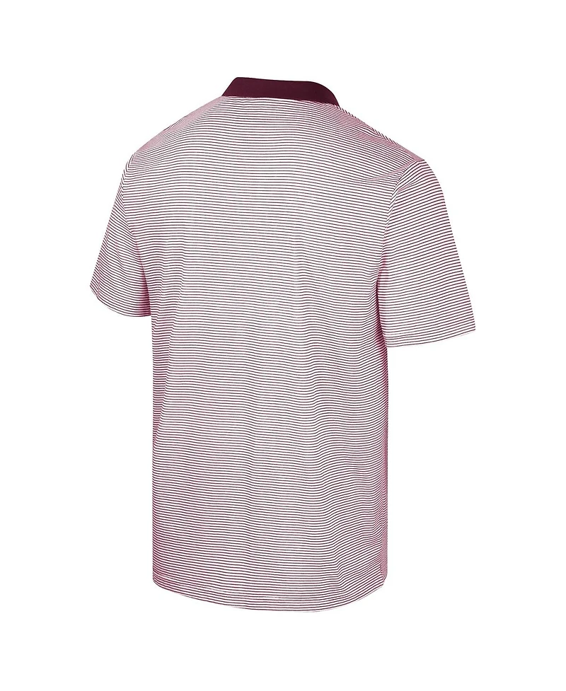 Men's Colosseum White, Cardinal Arizona Sun Devils Print Stripe Polo Shirt