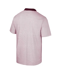 Men's Colosseum White, Cardinal Arizona Sun Devils Print Stripe Polo Shirt