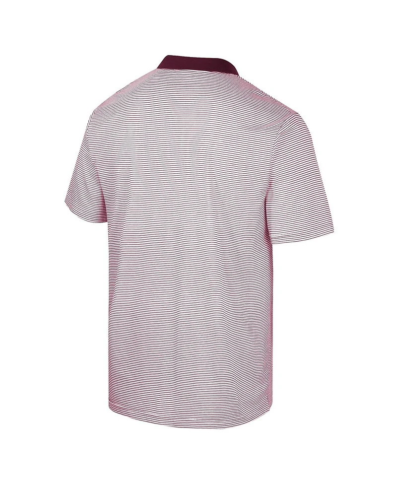 Men's Colosseum White, Maroon Minnesota Golden Gophers Print Stripe Polo Shirt