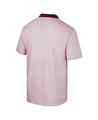 Men's Colosseum White, Maroon Minnesota Golden Gophers Print Stripe Polo Shirt