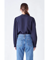 English Factory Women's Scallop Collared Dress Shirt