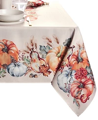 Elrene Botanical Harvest Pumpkin Engineered Tablecloth