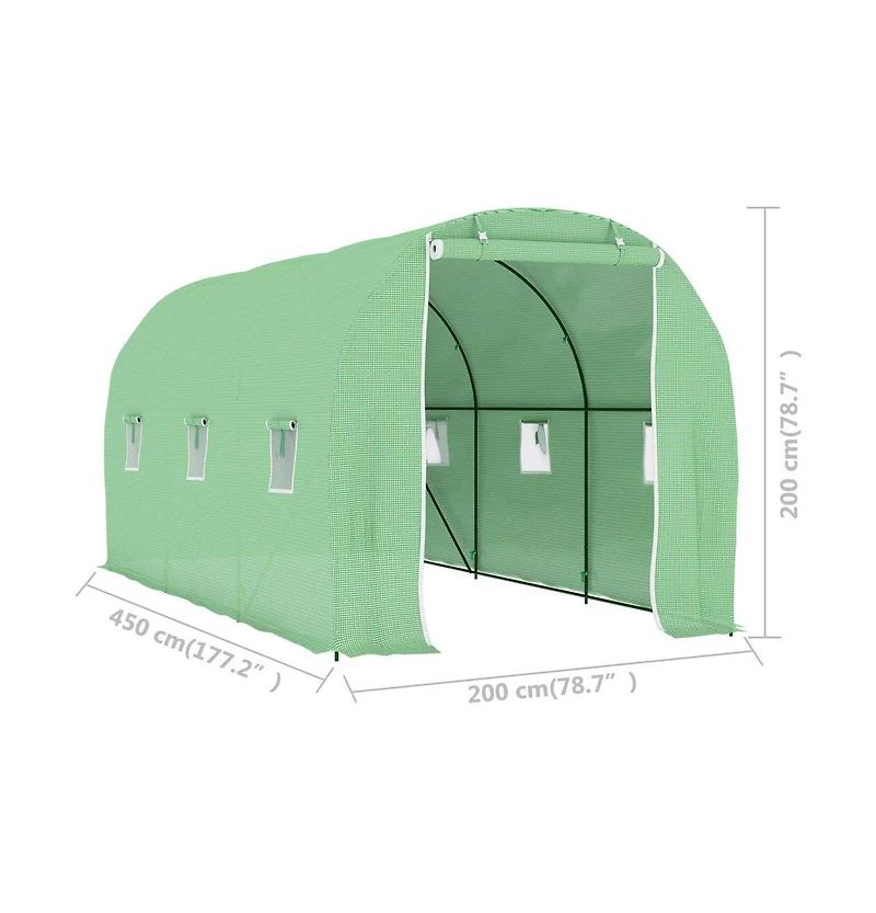 vidaXL Greenhouse 96.9 ft² 14.8'x6.6'x6.6'