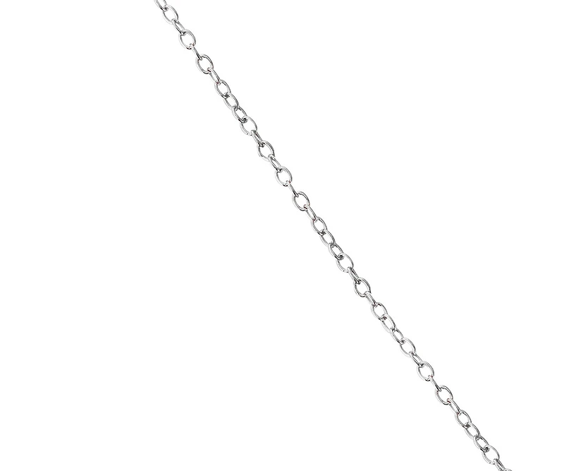 Cubic Zirconia Sterling Silver White Gold Plated Shape Pendant