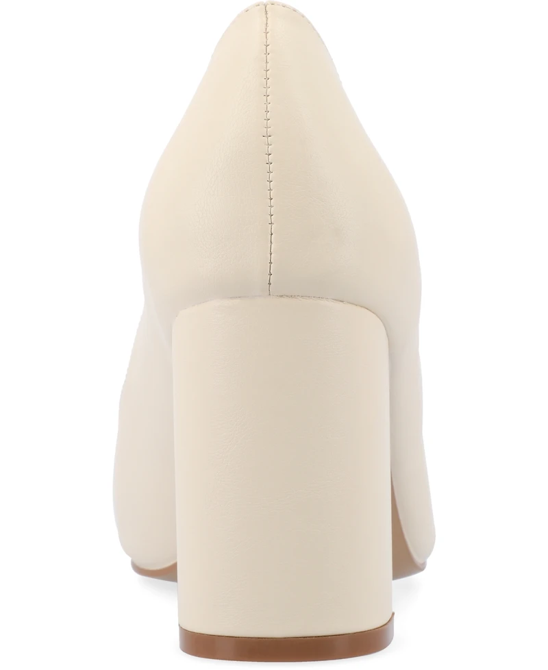 Journee Collection Women's Simonne Block Heel Pointed Toe Pumps