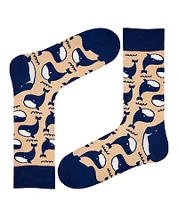 Love Sock Company Men's Whale Novelty Colorful Unisex Crew Socks with Seamless Toe Design, Pack of 1