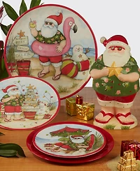 Certified International Santa's Wish 6" Melamine Canape Plates, Set of 12