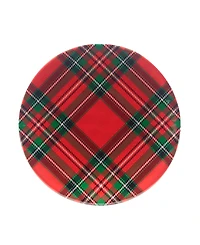 Certified International Christmas Plaid 11" Set of 6 Salad Plate
