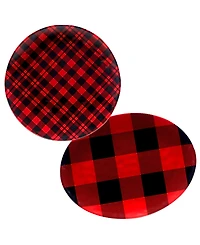 Certified International Buffalo Plaid 2 Piece Platter Set