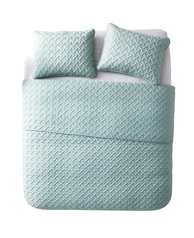 Vcny Home Nina Embossed 3-Pc.Quilt Set, King