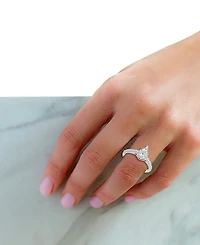 Diamond Pear-Shaped Cluster Engagement Ring (3/4 ct. t.w.) in 14k White Gold