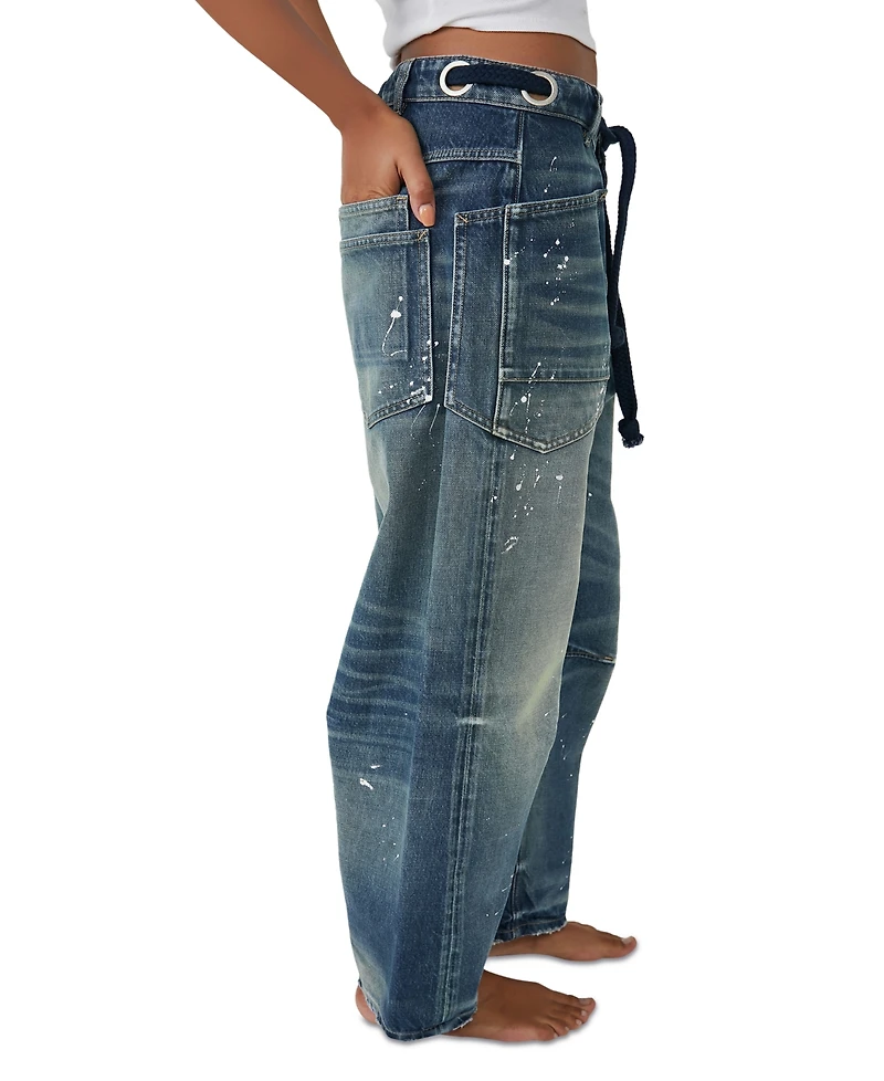 Free People Women's Moxie Cotton Low-Slung Barrel Jeans