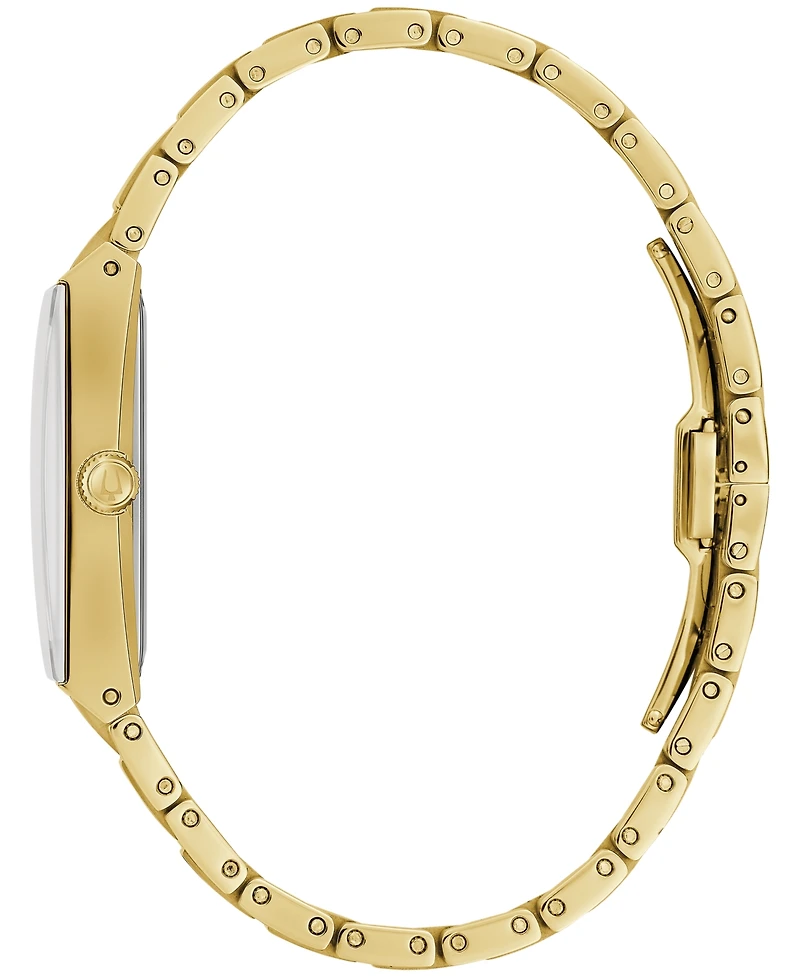 Bulova Men's Marc Anthony Modern Quadra Diamond Accent Gold-Tone Stainless Steel Bracelet Watch 30mm