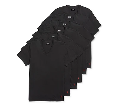 Polo Ralph Lauren Men's 5+1 Free Bonus Pack Cotton Classic-Fit V-Neck Undershirts