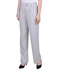 Ny Collection Petite Belted Scuba Crepe Pants