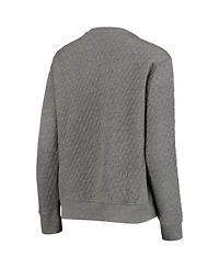 Women's Pressbox Heather Charcoal Iowa State Cyclones Moose Quilted Pullover Sweatshirt