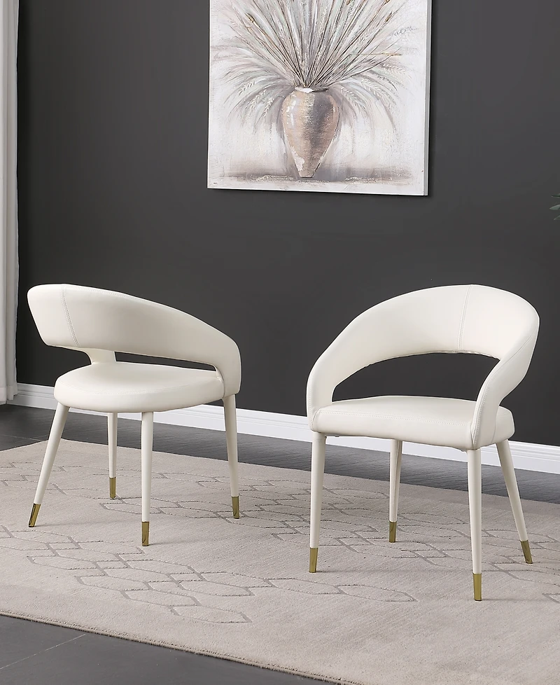 Best Master Furniture Jacques 32" Faux Leather Dining Chairs, Set of 2