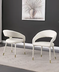 Best Master Furniture Jacques 32" Faux Leather Dining Chairs, Set of 2