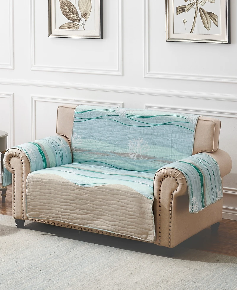 Greenland Home Fashions Maui Coastal Loveseat Protector, 103" x 76"