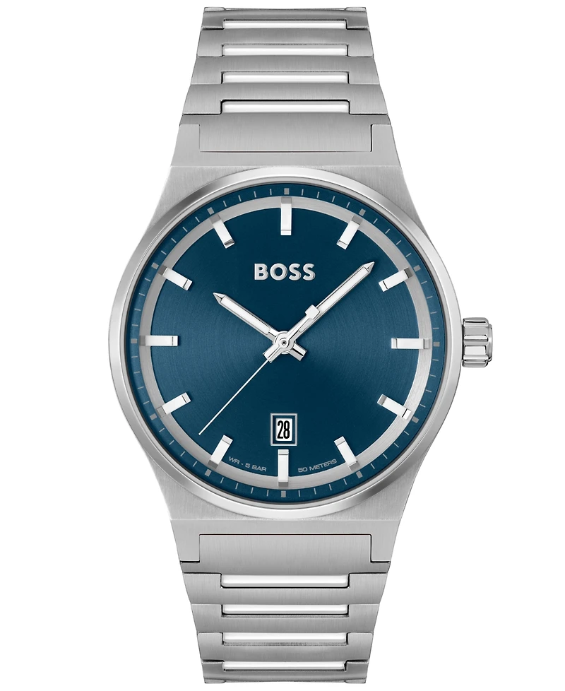 Hugo Boss Men's Candor Quartz Basic Calendar Stainless Steel Watch 41mm